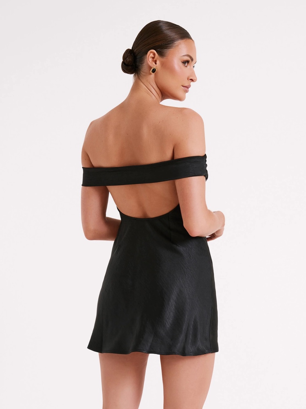 Meshki Cher Satin Strapless Mini Dress in Black - Size S - Picture 6 of 12